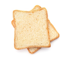 Sliced toast bread on white background