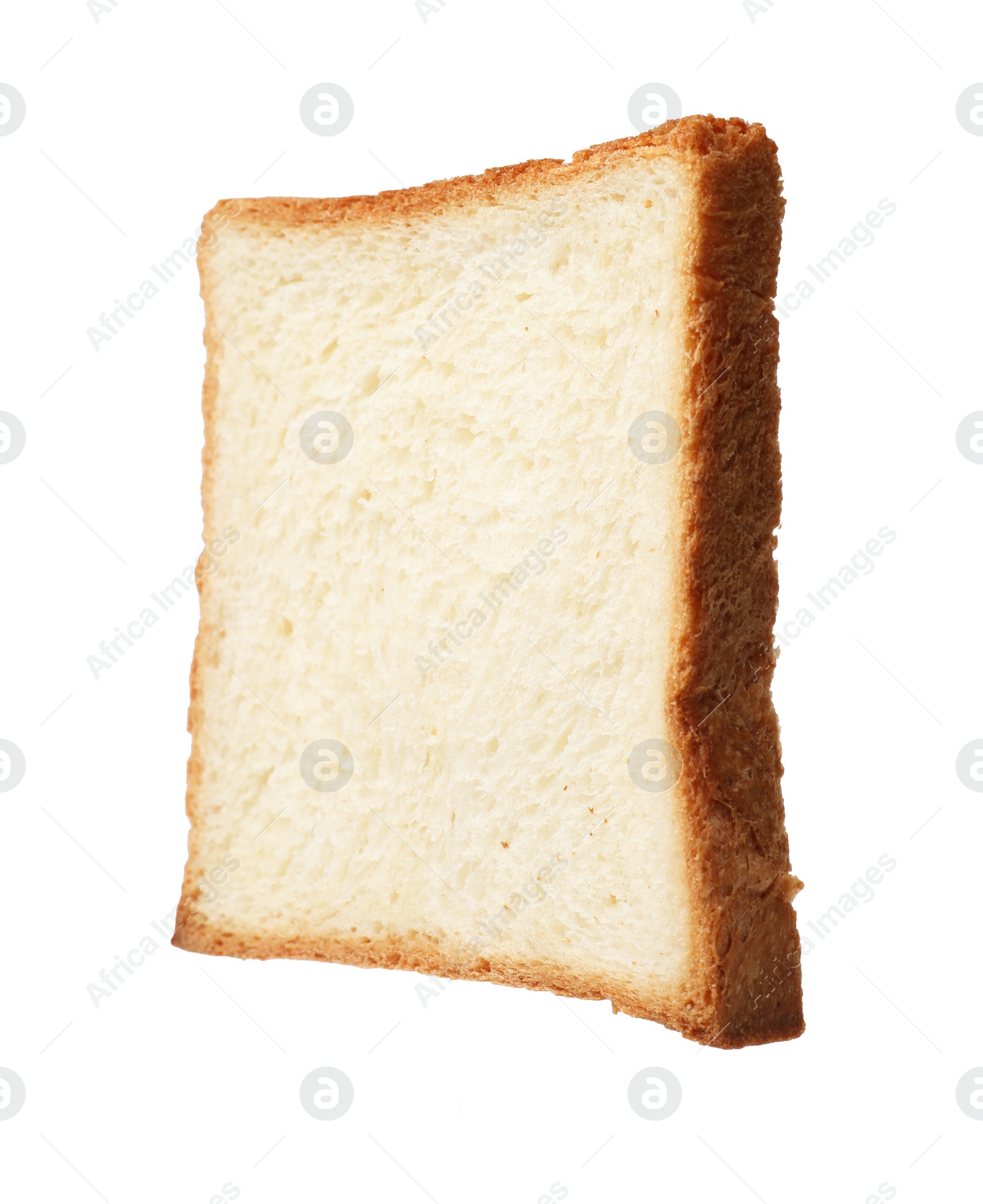 Photo of One piece of fresh toast bread isolated on white