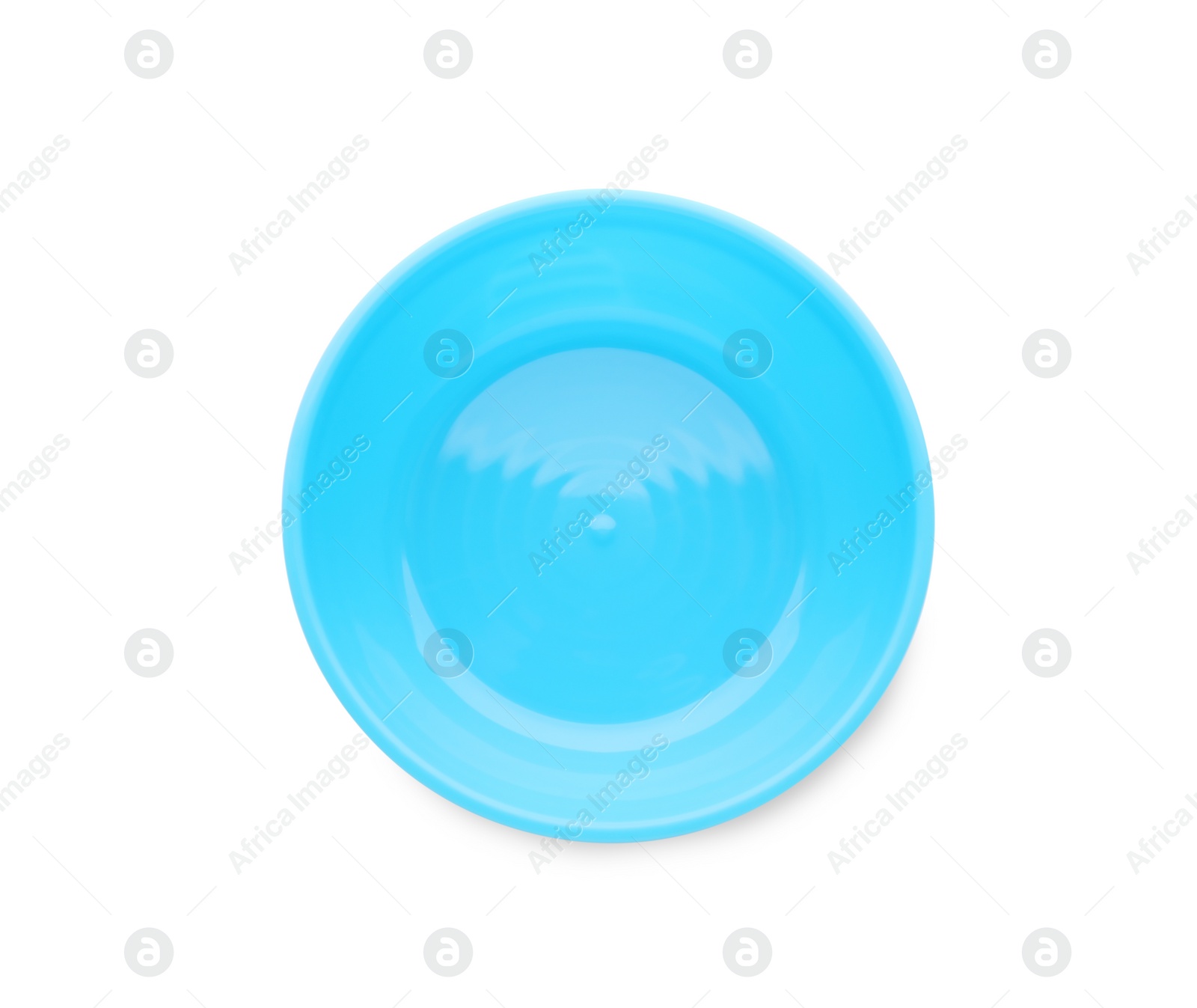 Photo of Plastic plate isolated on white, top view. Serving baby food