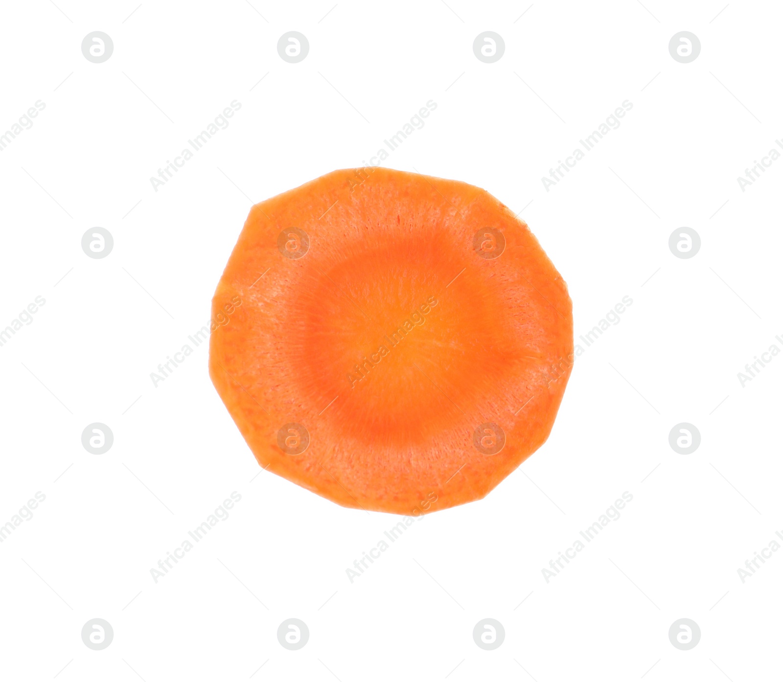 Photo of Slice of fresh ripe carrot isolated on white