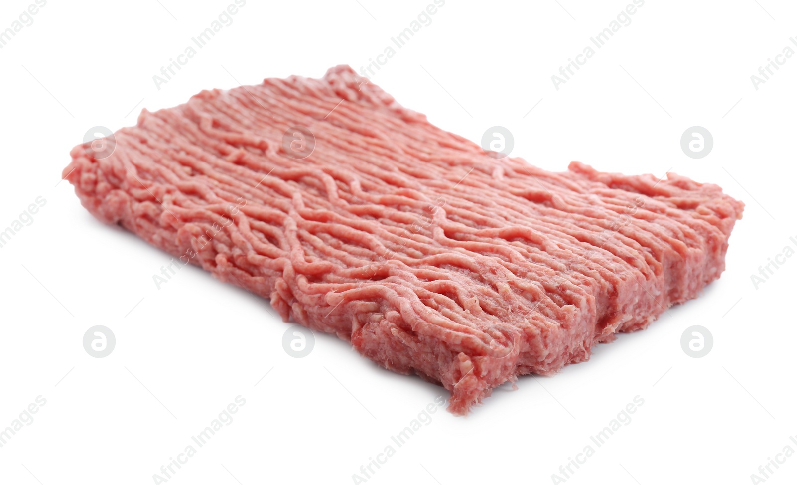 Photo of Raw fresh minced meat isolated on white