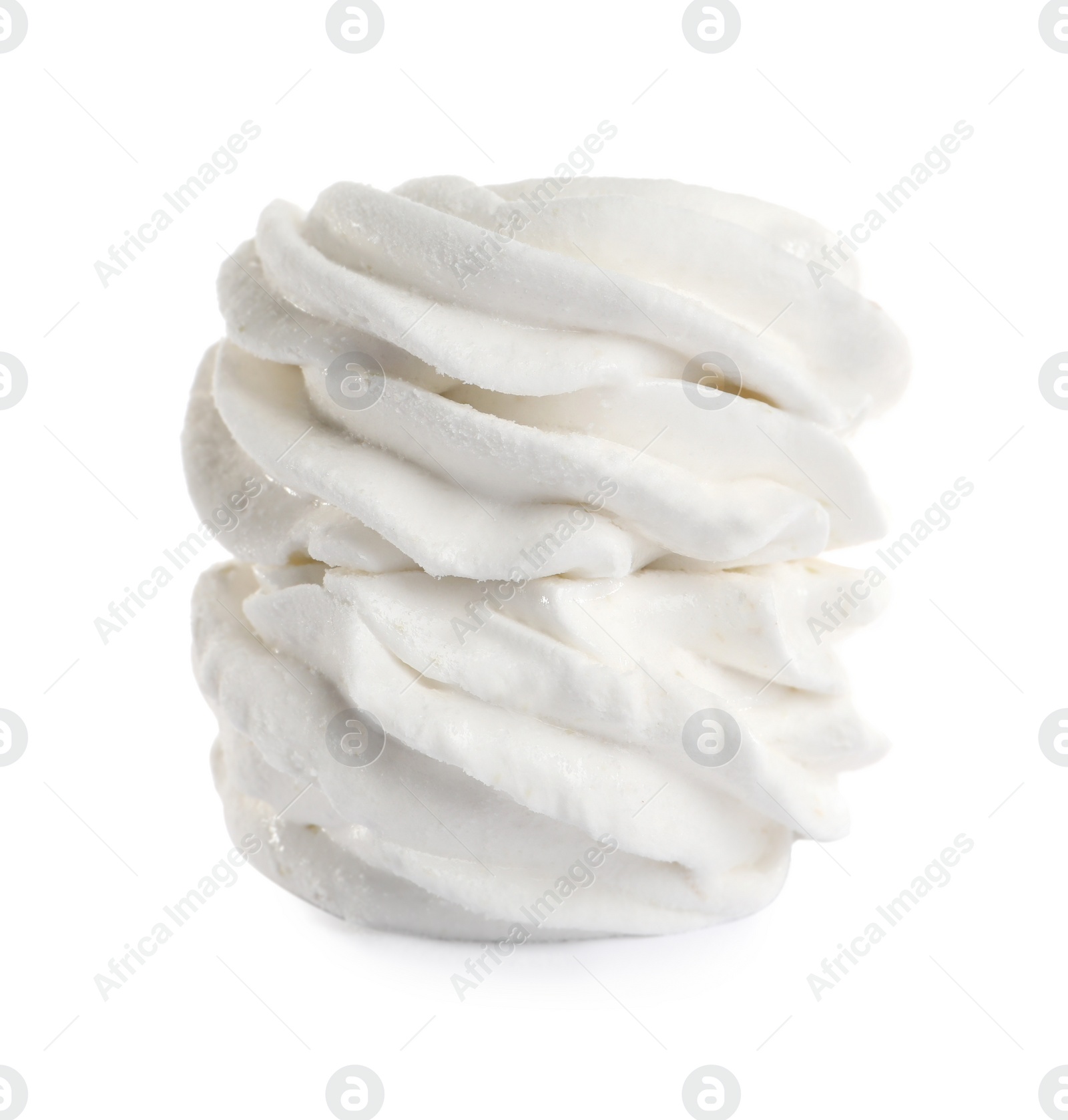 Photo of One delicious sweet zephyr isolated on white