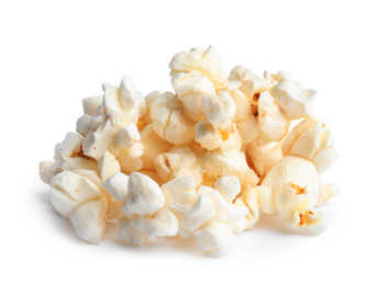 Photo of Tasty fresh pop corn isolated on white