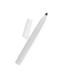 Photo of Grey marker and cap isolated on white, top view