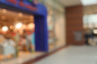 Blurred view of shopping mall interior. Bokeh effect