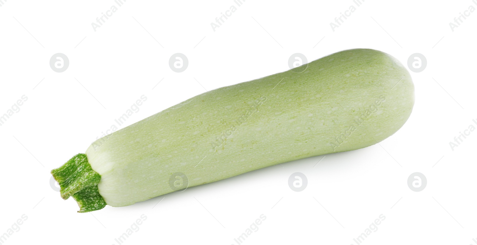 Photo of Fresh ripe zucchini squash on white background