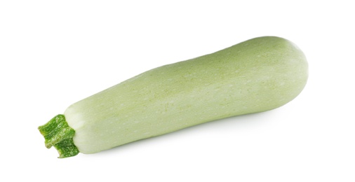 Photo of Fresh ripe zucchini squash on white background