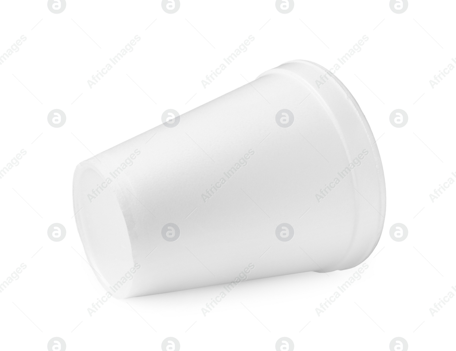 Photo of One clean styrofoam cup isolated on white