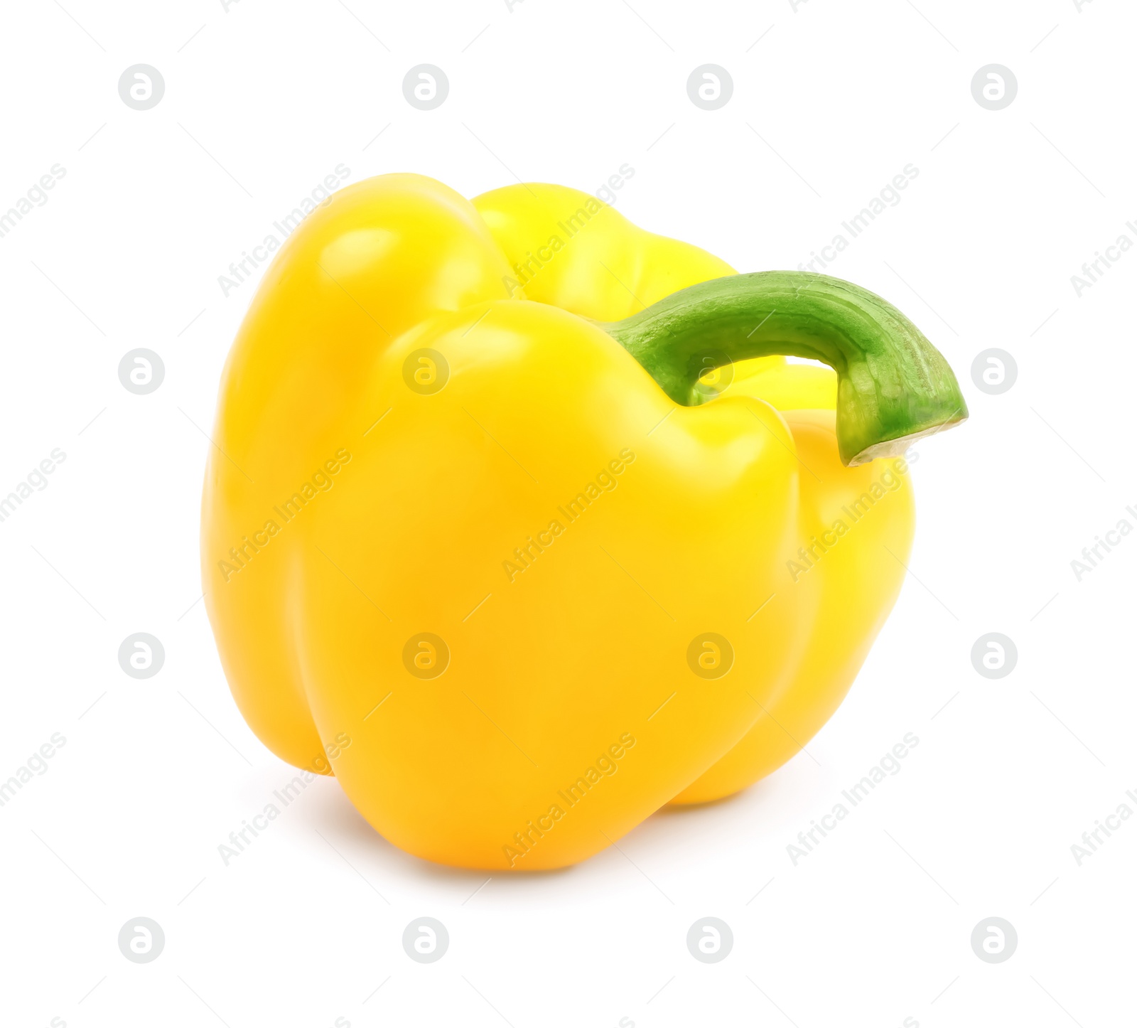 Photo of Ripe yellow bell pepper isolated on white