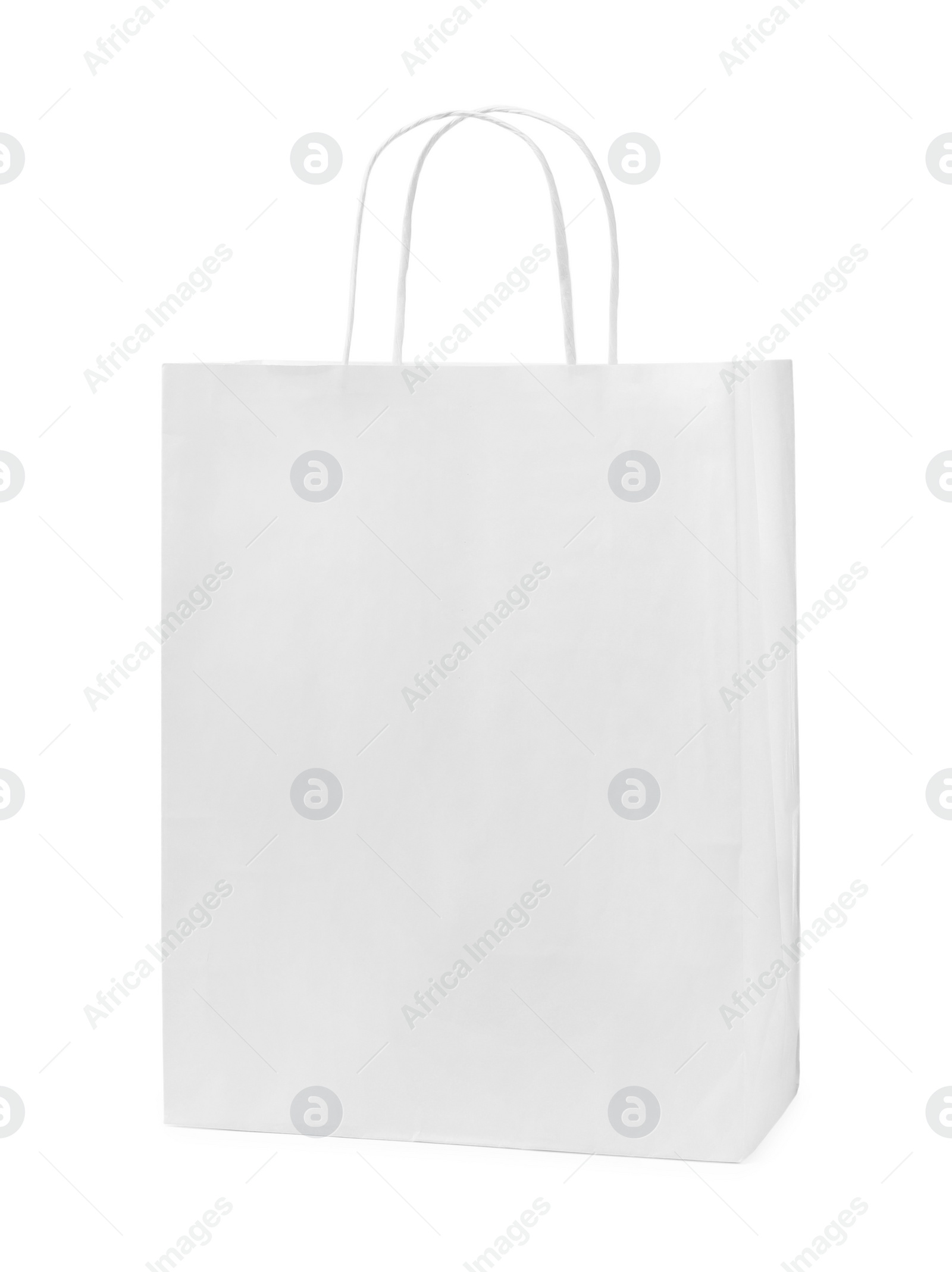 Photo of Empty shopping paper bag isolated on white