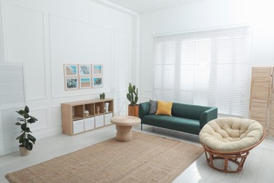 Comfortable sofa in modern living room. Interior design
