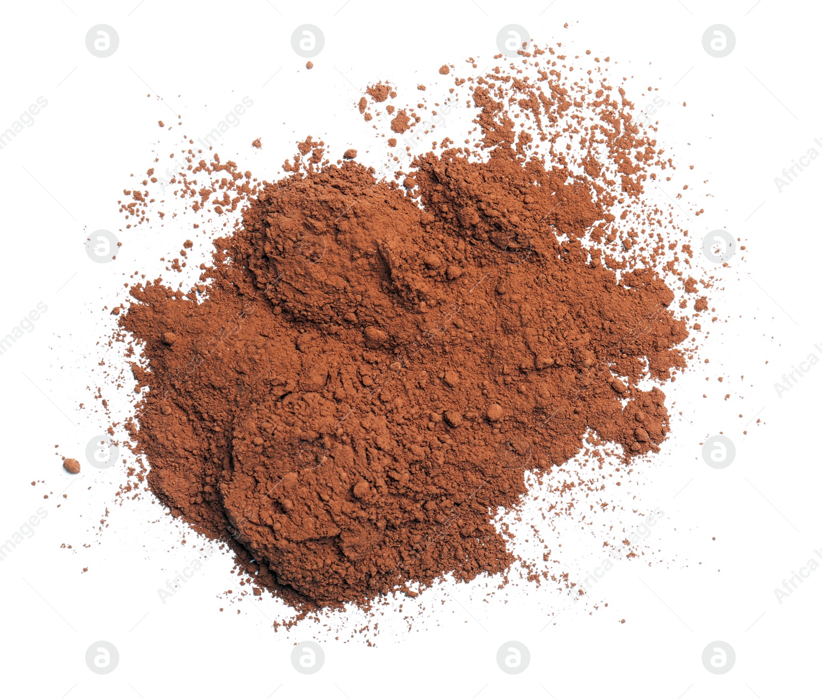 Photo of Cocoa powder on white background