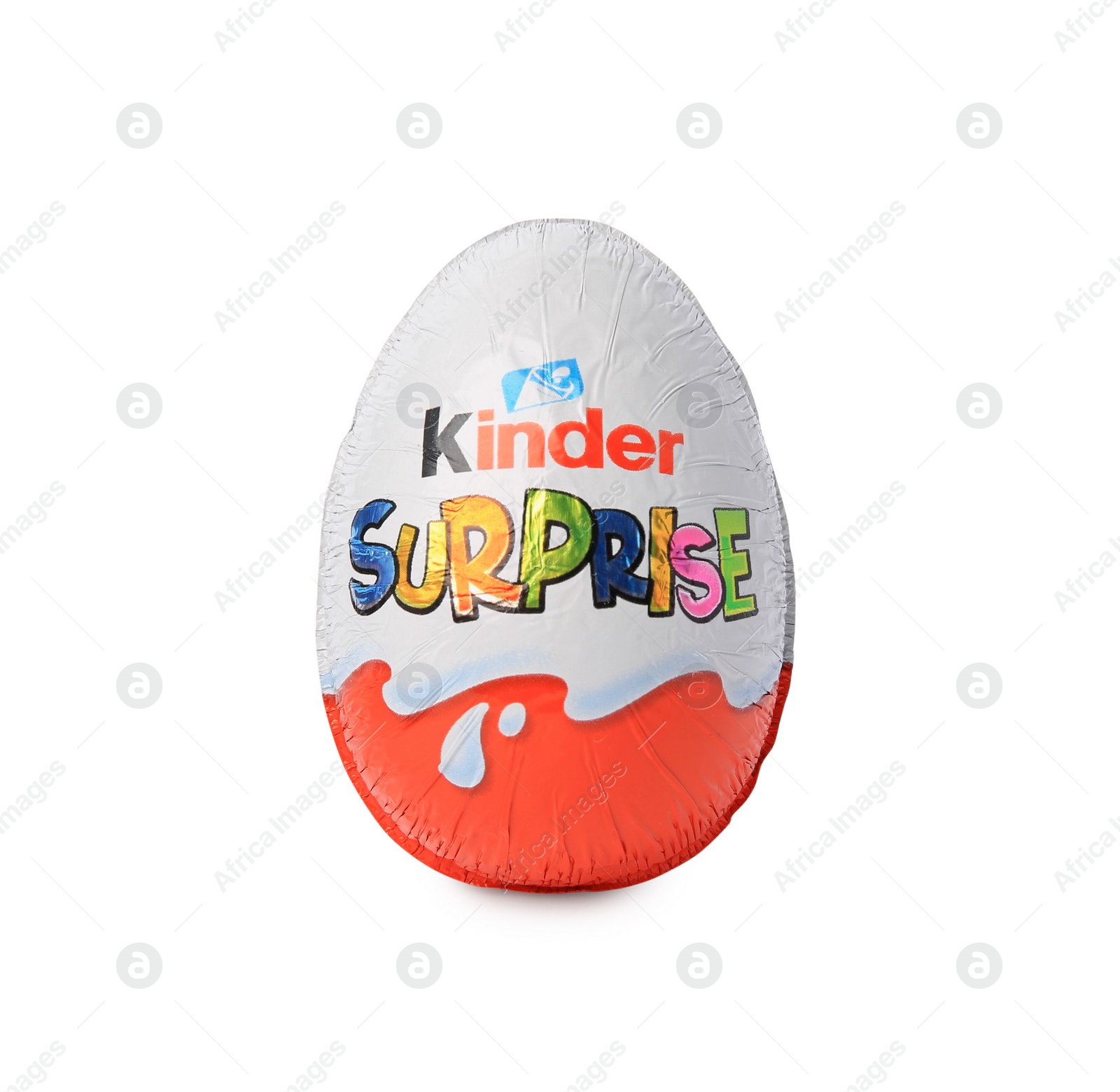 Photo of Slynchev Bryag, Bulgaria - May 23, 2023: Kinder Surprise Egg isolated on white