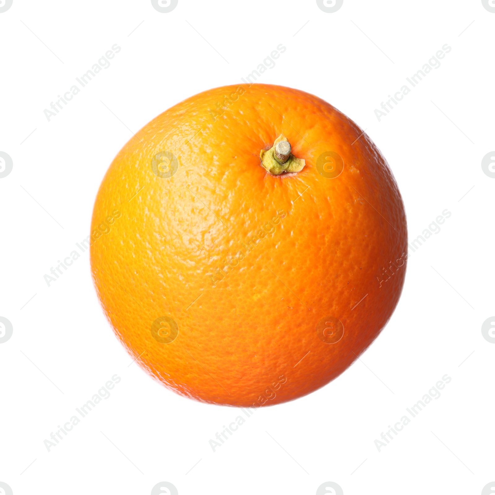 Photo of Citrus fruit. One fresh ripe orange isolated on white