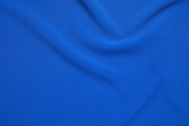 Crumpled fabric, top view. Color of the year 2020 (Classic blue)