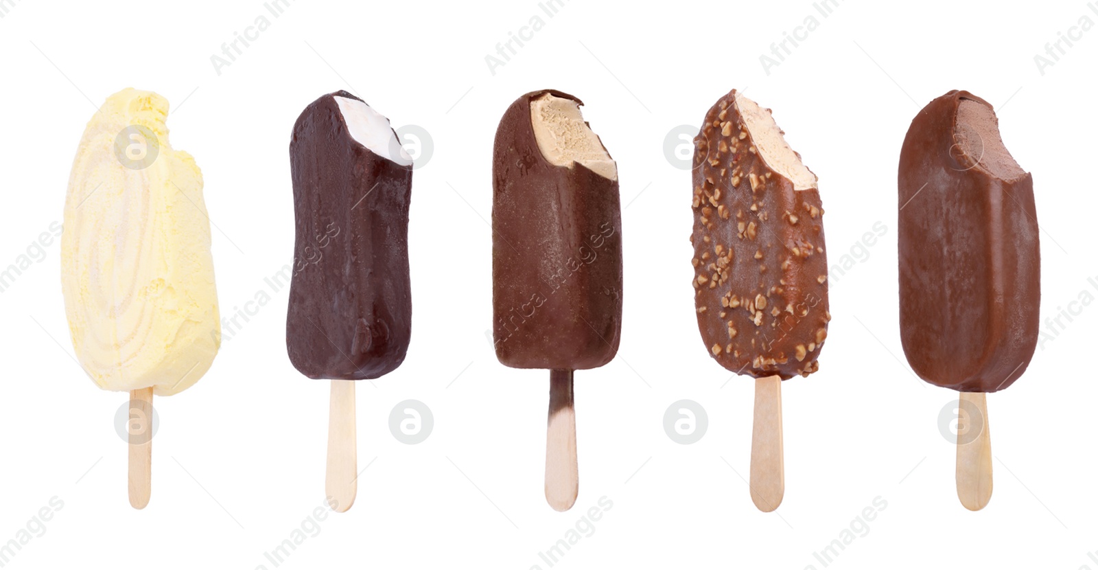 Image of Set of different ice creams isolated on white