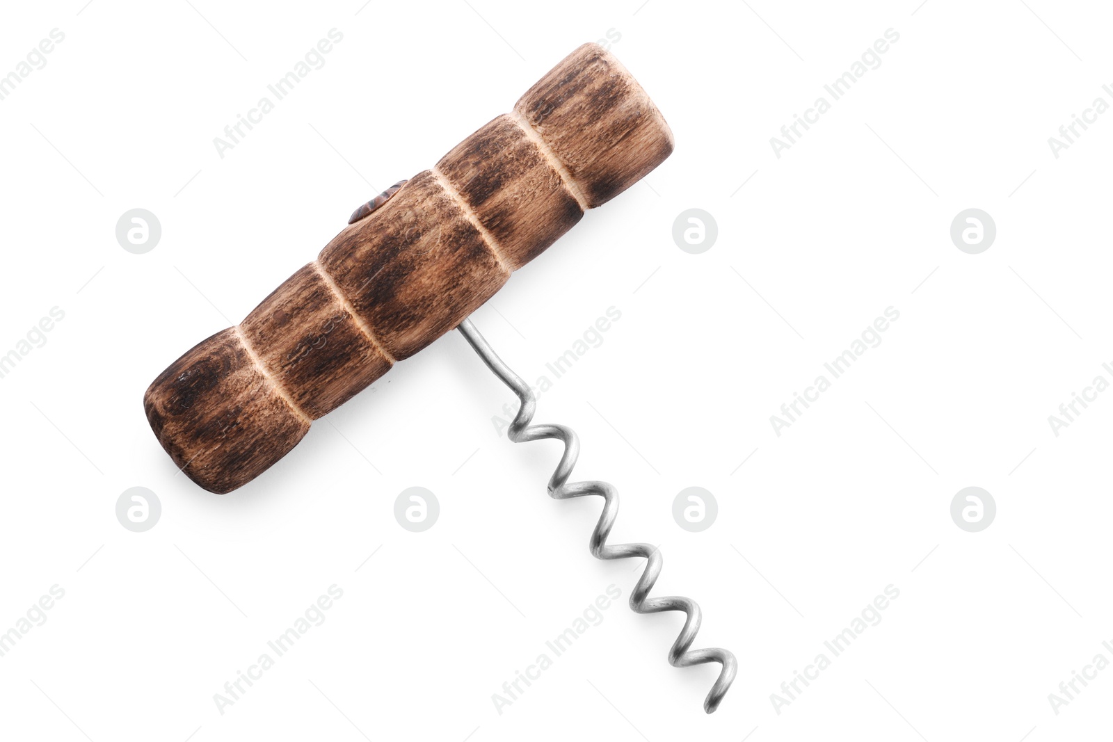 Photo of One corkscrew isolated on white, top view