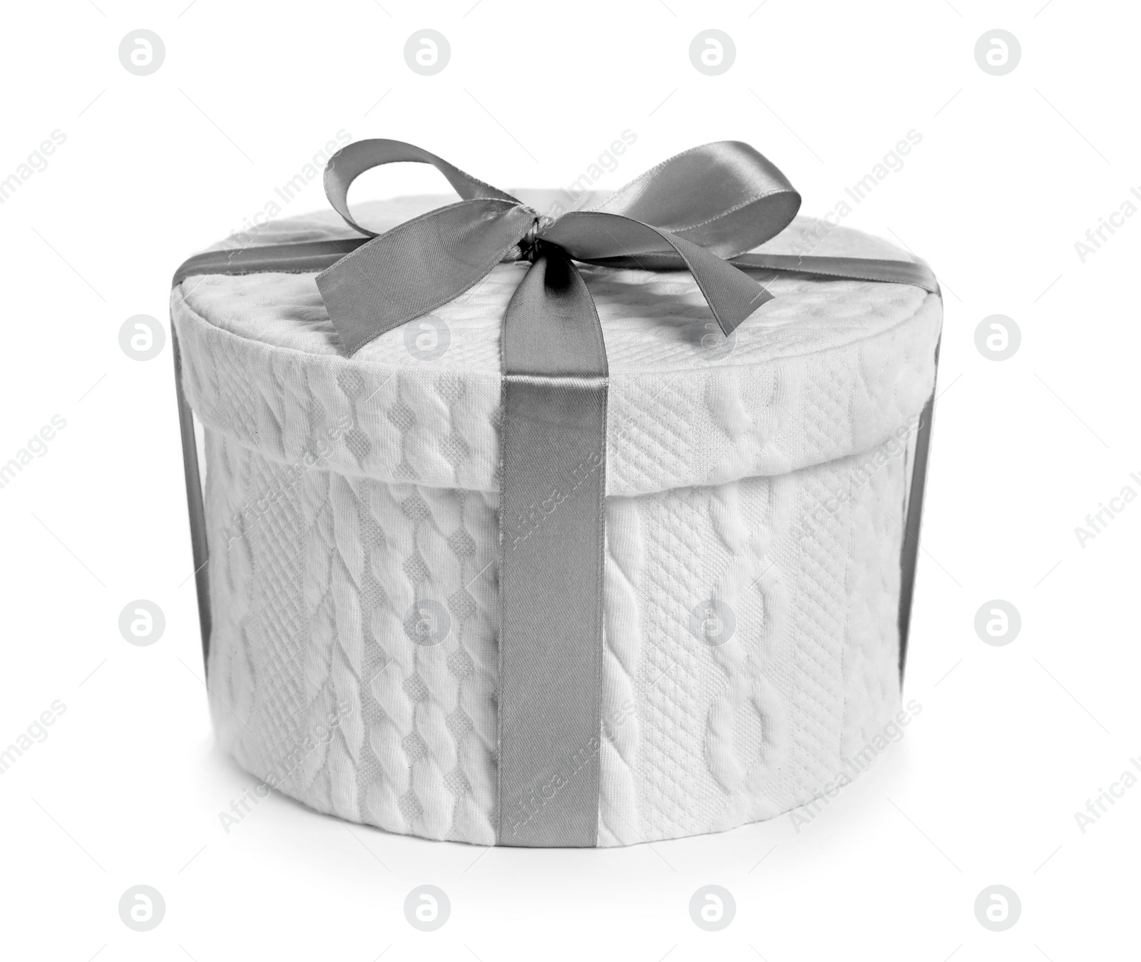 Photo of Gift box with ribbon on white background