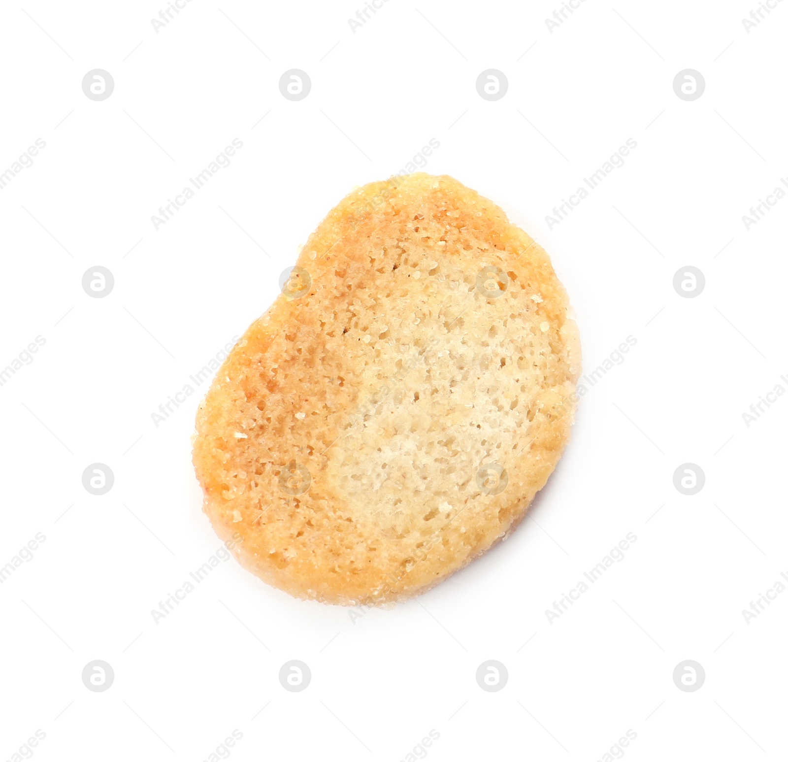 Photo of One delicious crispy rusk isolated on white