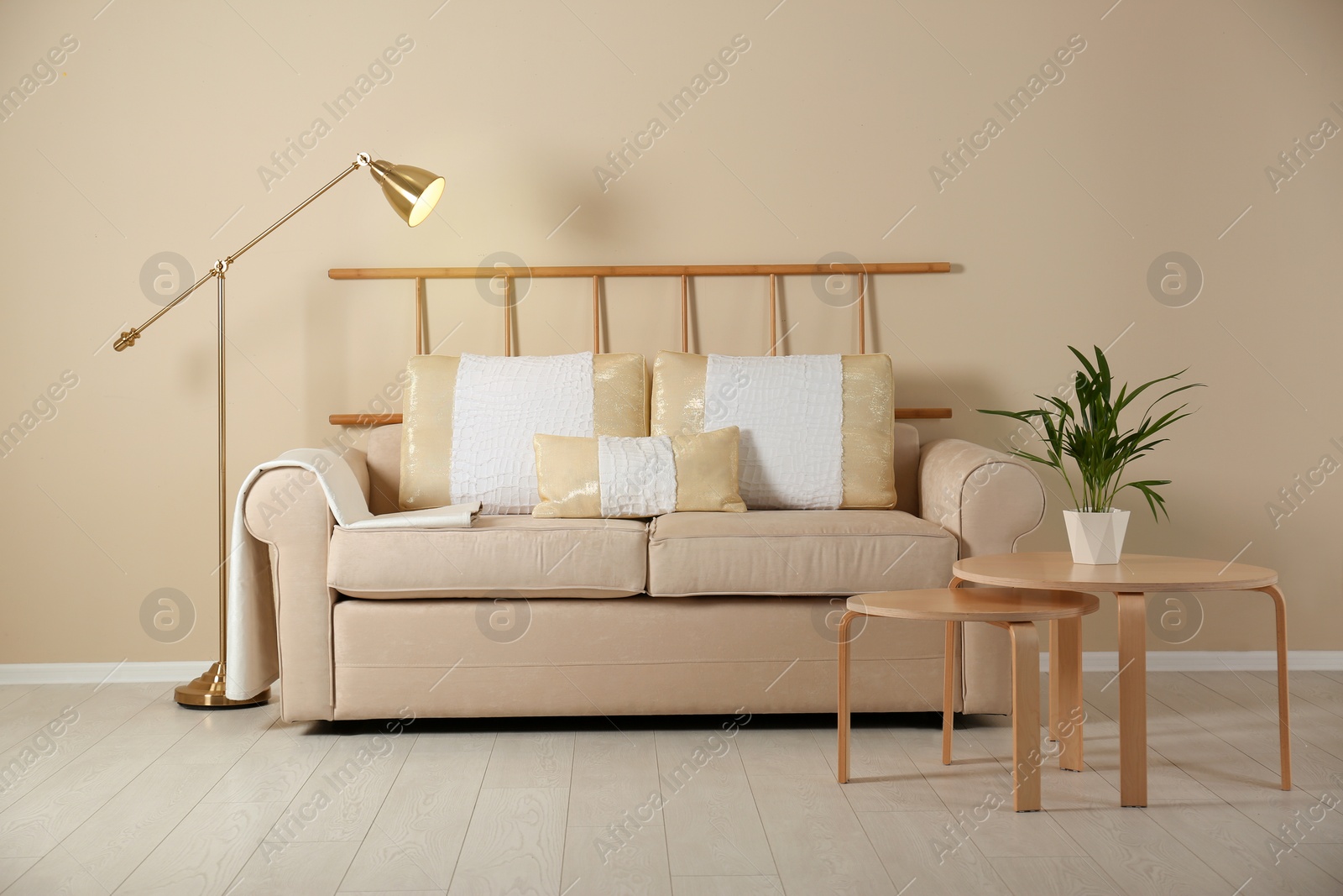 Photo of Modern living room interior with comfortable sofa