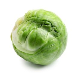 Photo of Fresh tasty Brussels sprout on white background