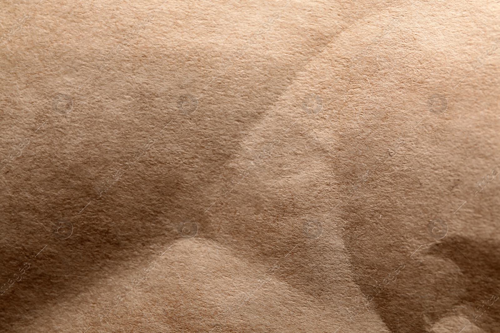 Photo of Brown paper bag texture as background, top view