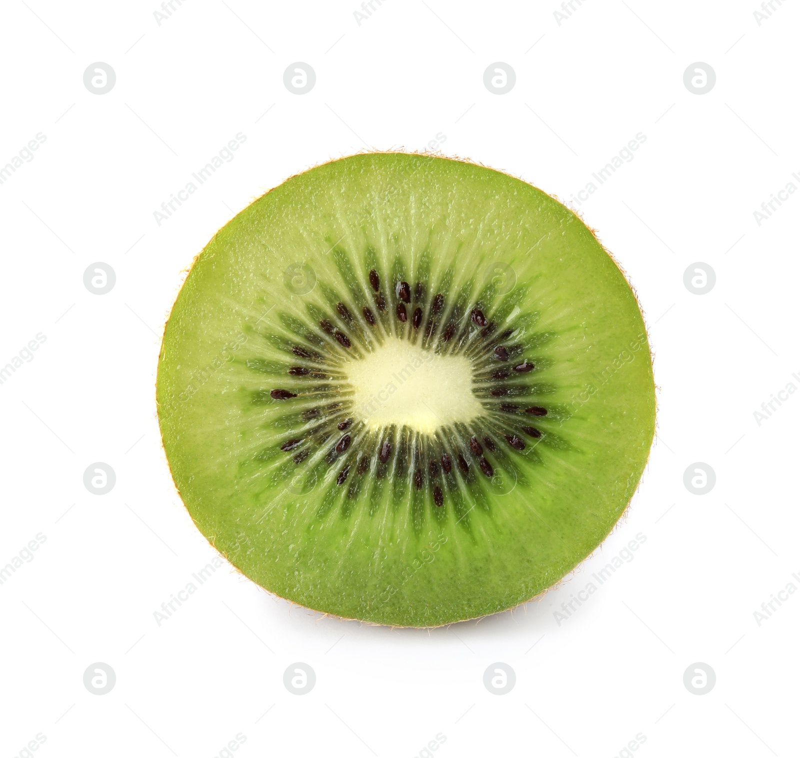 Photo of Half of fresh kiwi on white background