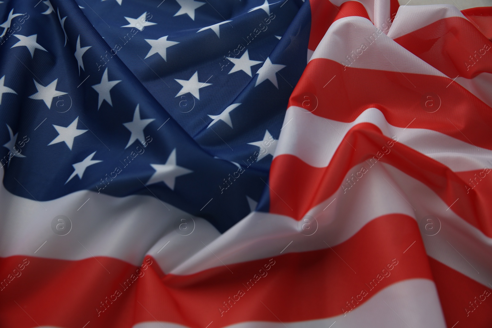 Photo of Flag of USA as background, closeup view