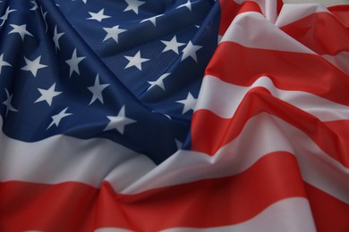 Photo of Flag of USA as background, closeup view