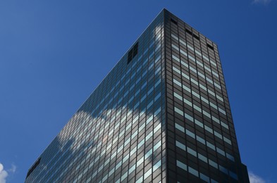 Exterior of beautiful building against blue sky, low angle view