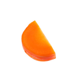 Photo of Piece of fresh ripe carrot isolated on white