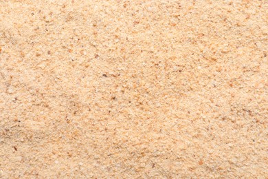 Photo of Pile of fresh bread crumbs as background, top view