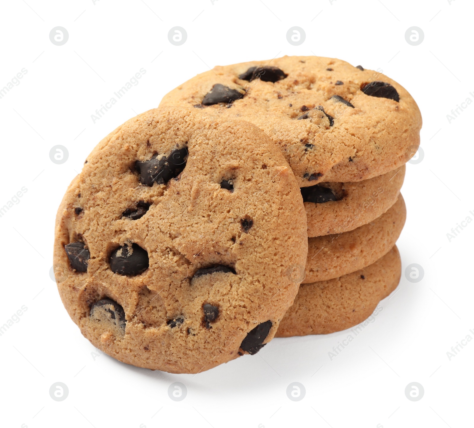 Photo of Delicious chocolate chip cookies isolated on white