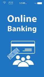 Illustration of Design of online banking application for devices. Illustration