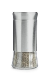 One pepper shaker isolated on white. Aromatic spice