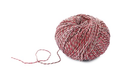 Photo of Soft colorful woolen yarn on white background