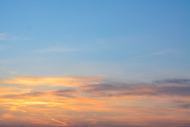 Beautiful view of sky with clouds at sunset