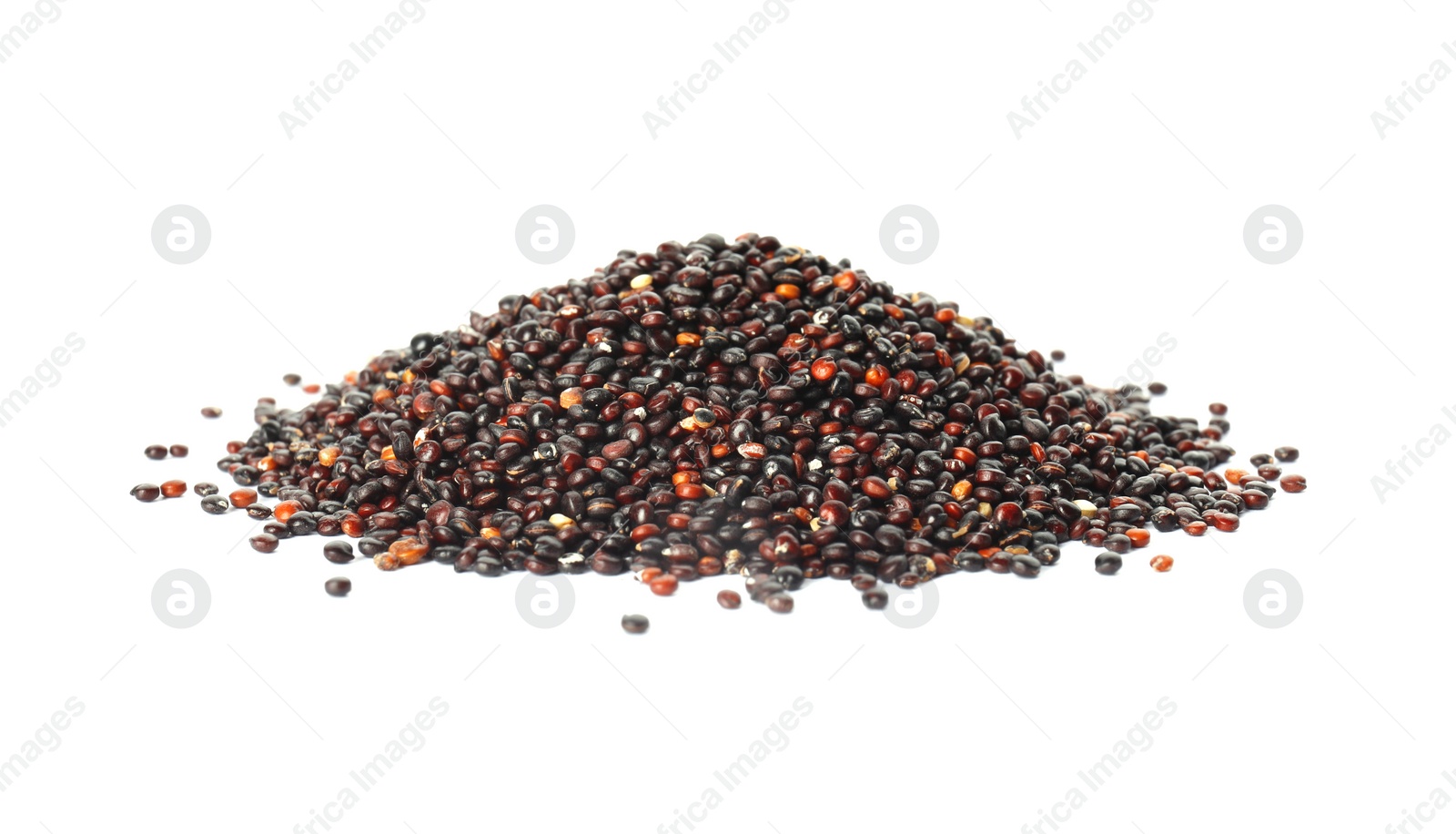 Photo of Pile of black quinoa on white background