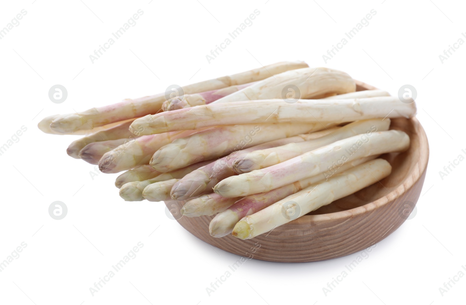 Photo of Fresh raw asparagus spears isolated on white