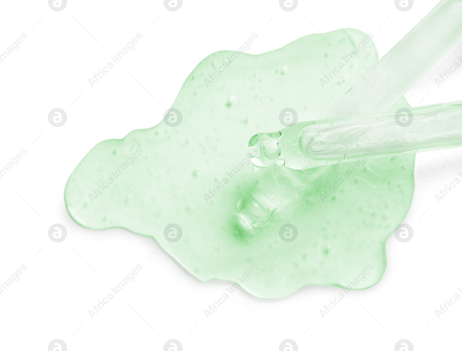 Image of Droppers with serum on white background, top view. Skin care product