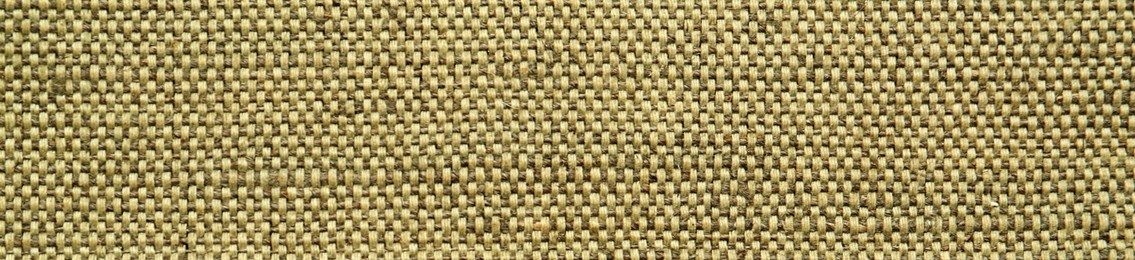 Image of Texture of natural burlap fabric as background, top view. Banner design