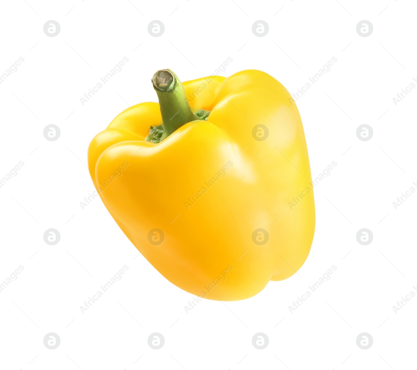 Photo of Ripe yellow bell pepper isolated on white