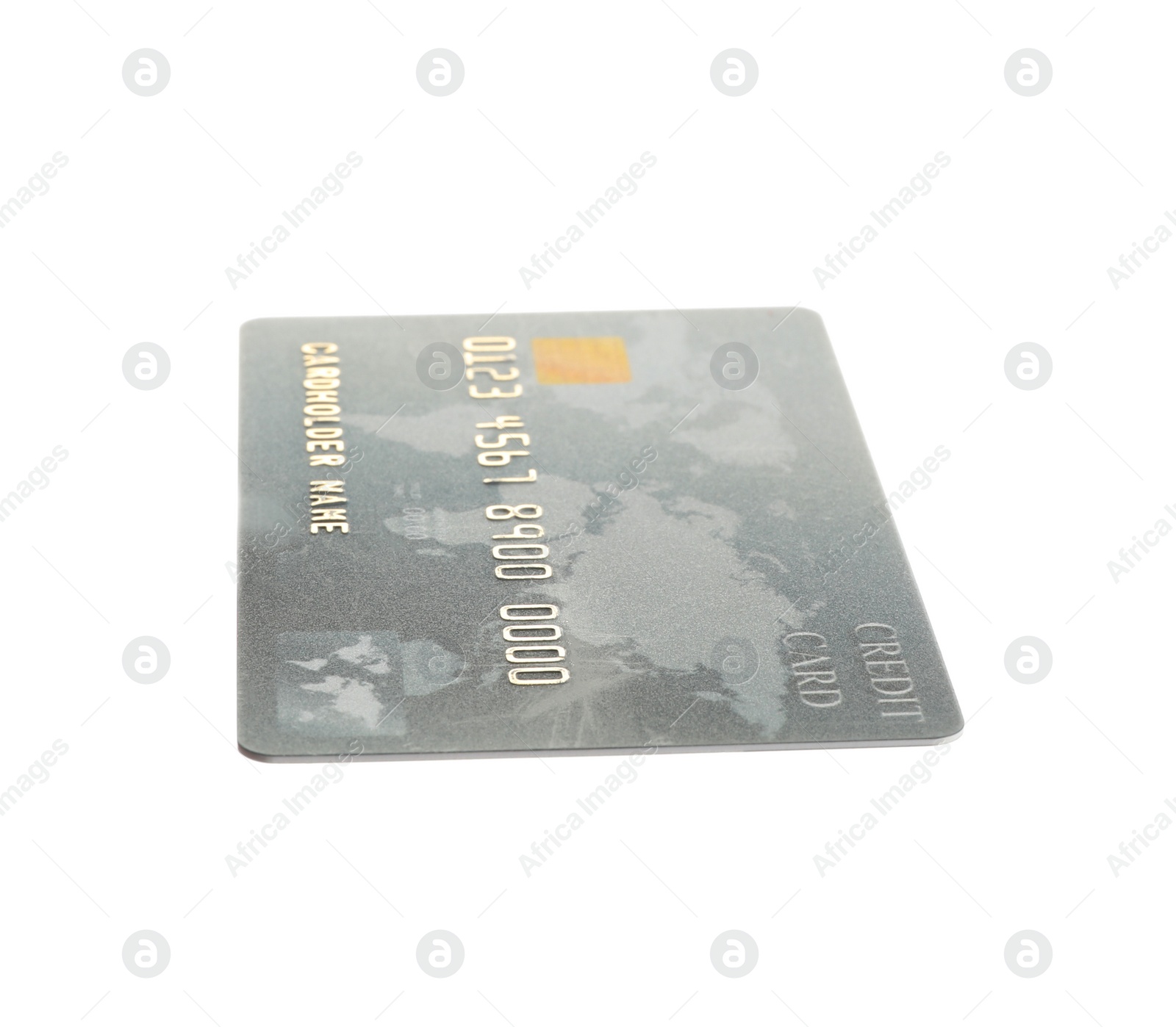 Photo of Grey plastic credit card isolated on white