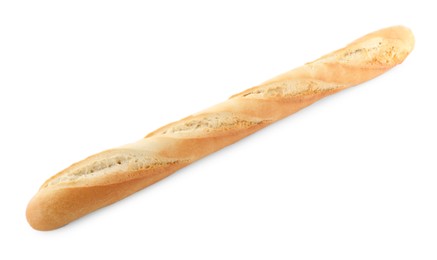 Photo of Tasty baguette isolated on white. Fresh bread