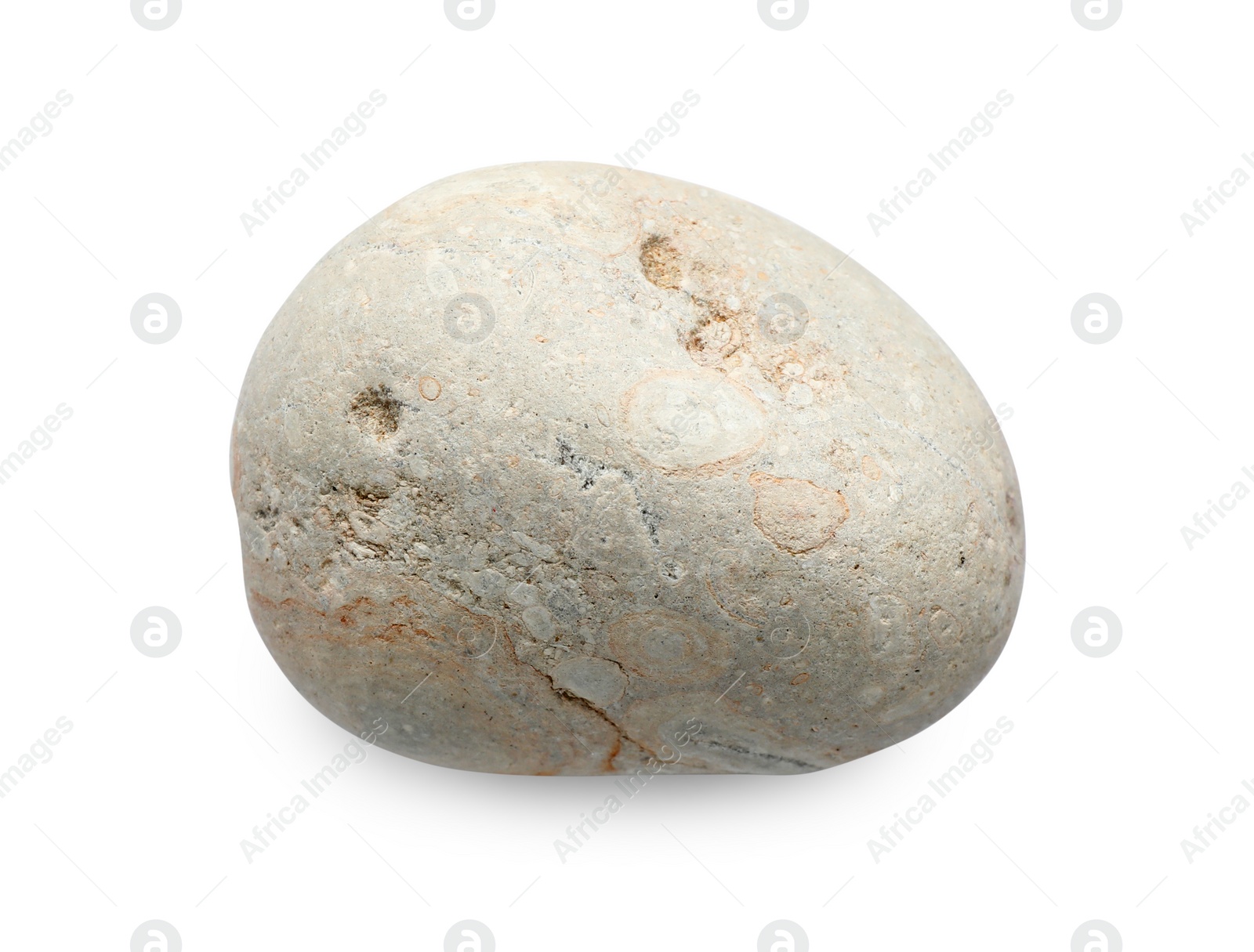 Photo of One light stone isolated on white, top view