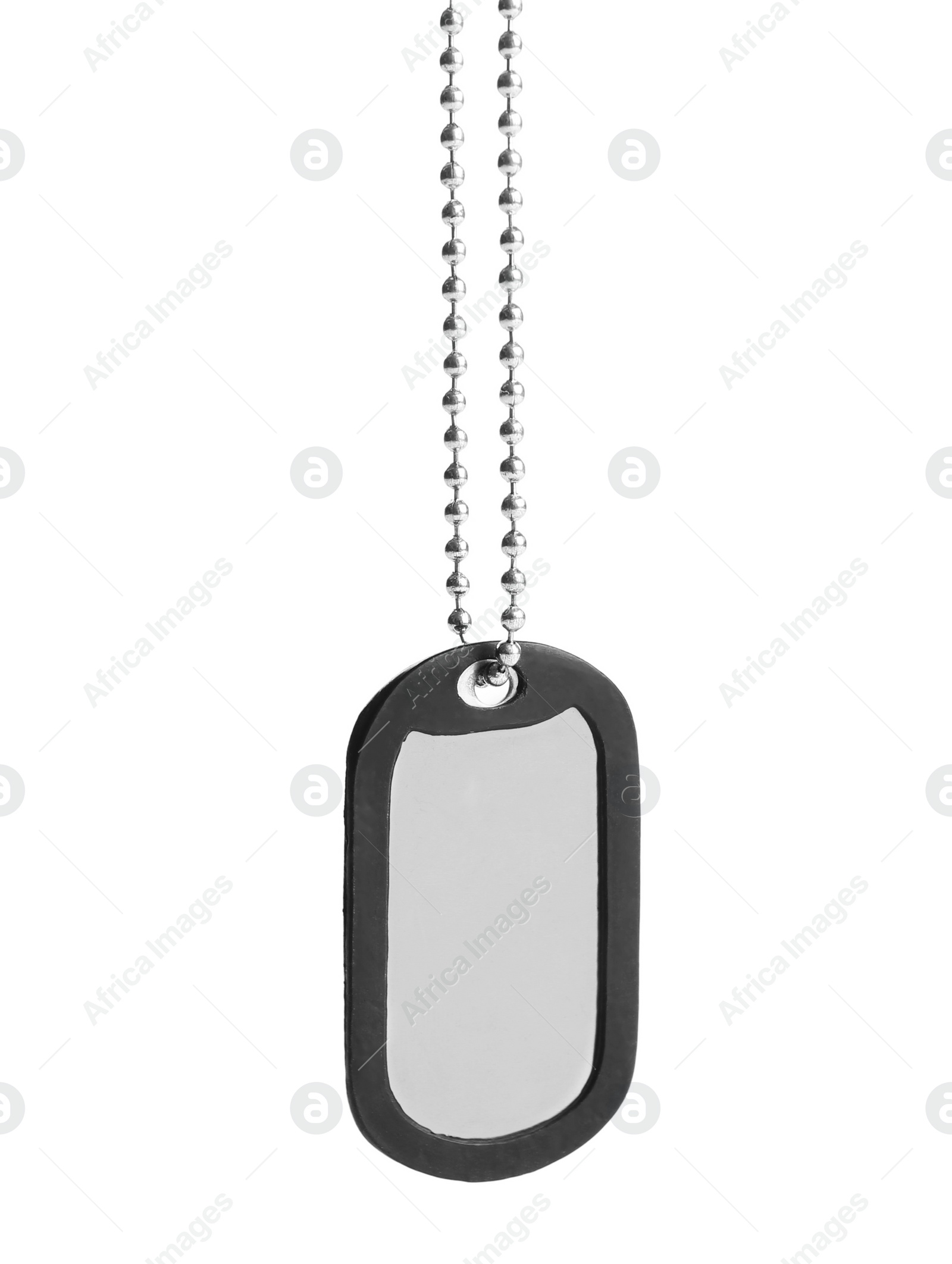 Photo of Blank military ID tag isolated on white