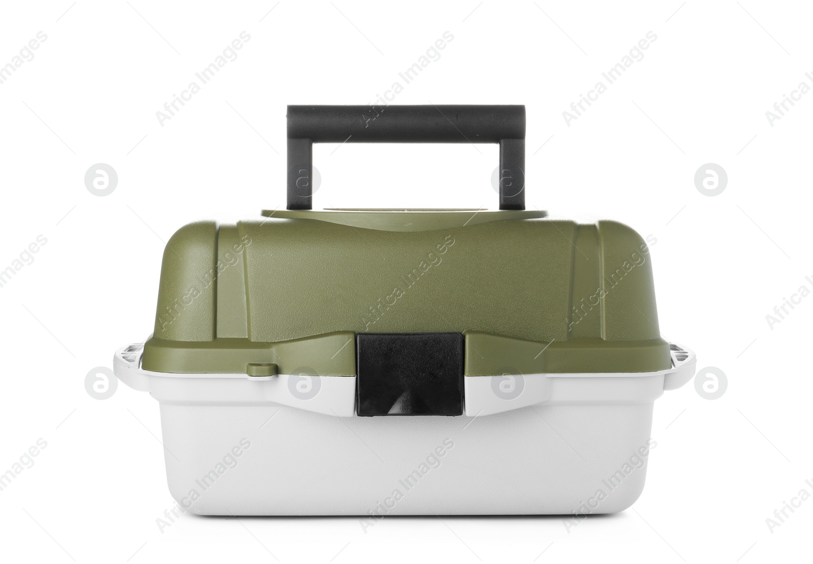 Photo of Box for fishing tackle on white background