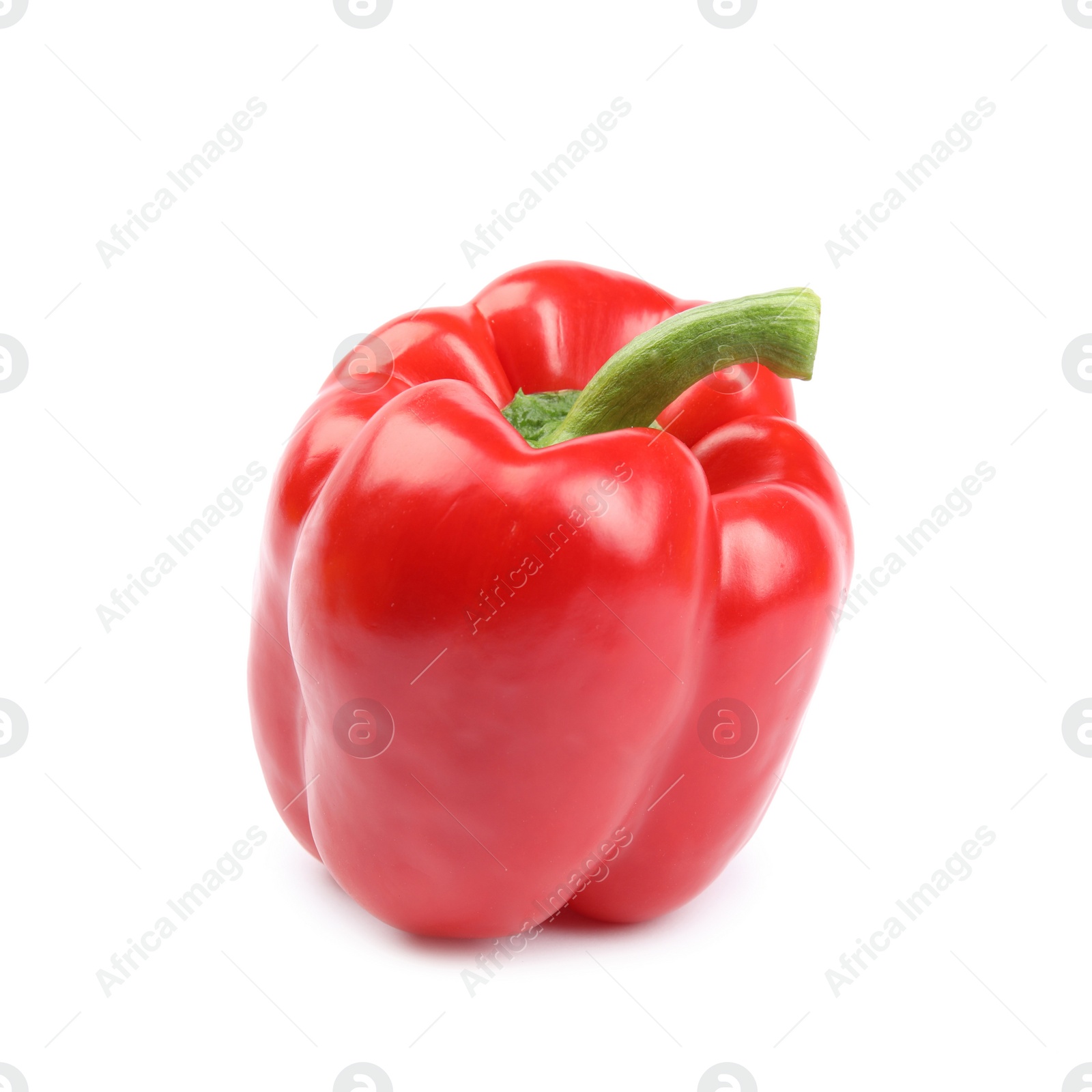 Photo of Ripe red bell pepper on white background