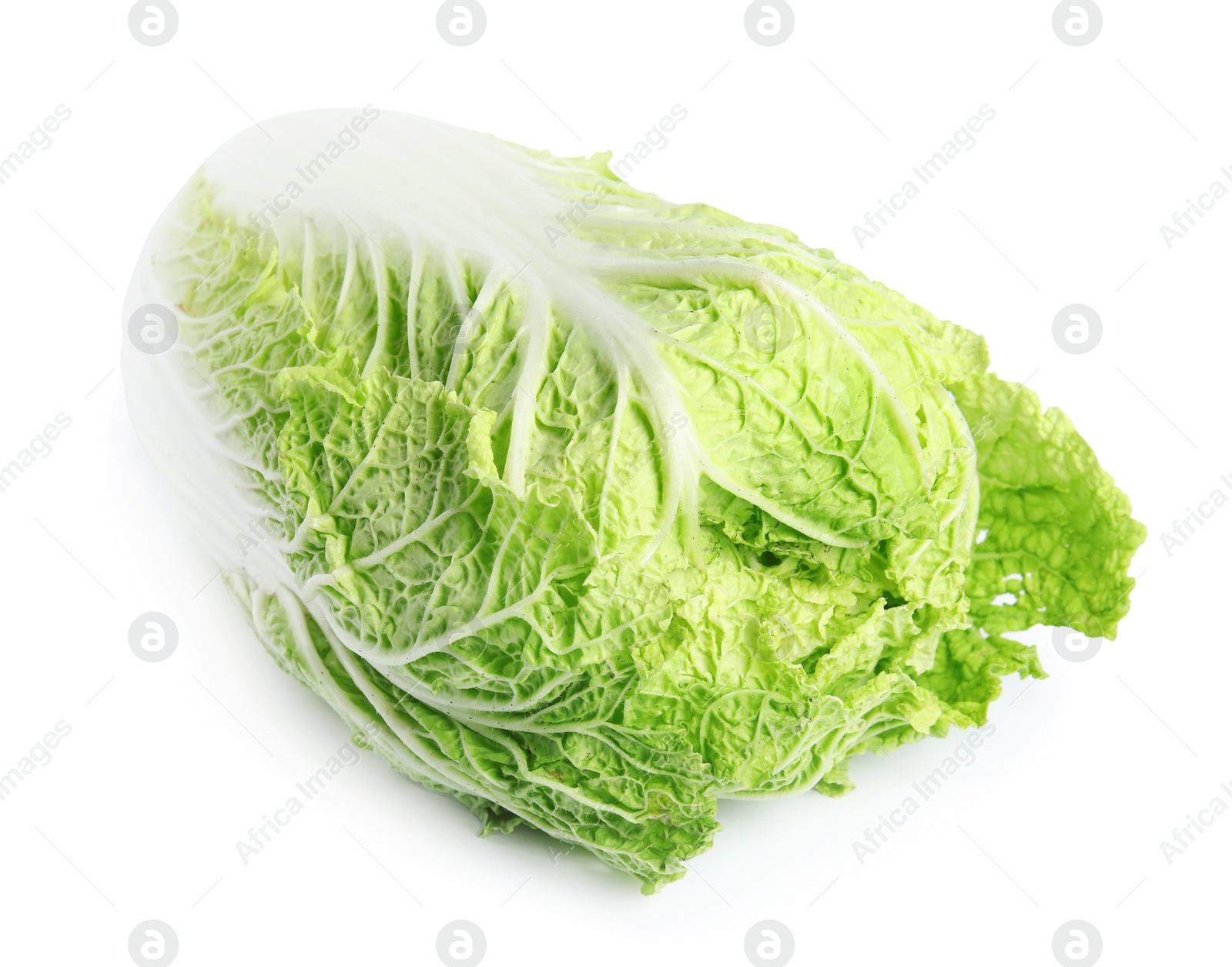 Photo of Fresh tasty ripe Chinese cabbage on white background