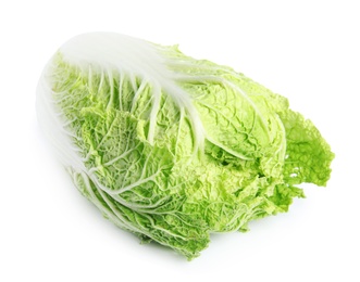 Fresh tasty ripe Chinese cabbage on white background